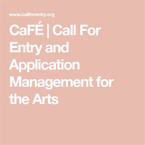 Cafe call for entry - CaFÉ (Call For Entry) is an online application and adjudication management system used by over 600 public art programs, galleries, museums, and educational institutions to manage public art commissions, exhibitions, fellowships, and visual art competitions. Nearly 160,000 active artists use CaFÉ to find and apply to these art …